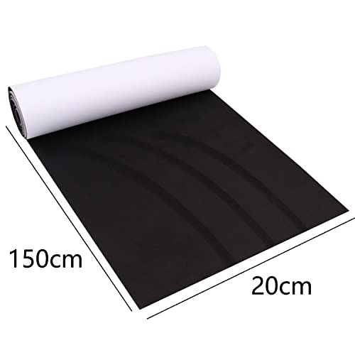 Image of Y.A. LOTUS Microfiber Fabric Self-Adhesive Suede Look, Stretch Film Fabric Perfect for car Interior Decorate -7.87in x 59in, Black.