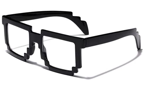 Image of DC DECORIO Thug Life Sunglasses Pixel Gangsta Life Funny Novelty Shades With Box Packing (Black) (Black & White)