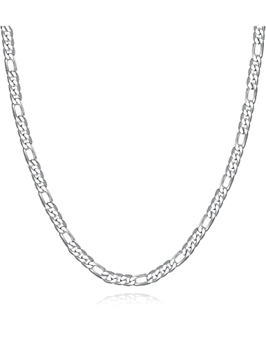 5mm Silver Figaro Chain Necklace for Men Womens Necklace Chains Stainless Steel Chains for Men and Women Mens Chain 18-26 Inch