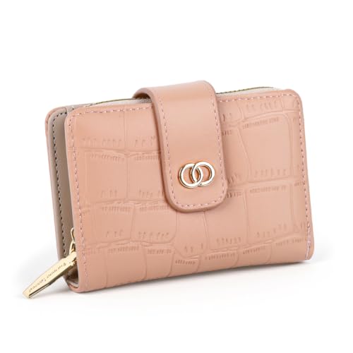 Image of PALAY Small Wallet for Women Bifold Compact PU Leather Crocodile Pattern Ladies Purse with Card Slots and Coin Pocket for Daily Use and Traveling