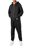 Eight2Nine Herren Sweat Jumpsuit Onesie Einteiler Black M/L