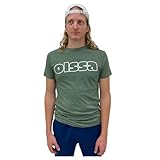 OLSSA Eco T-Shirt for Men | Organic Cotton & Recycled Polyester | Casual Workout Clothes for Men - Big Front Logo Green