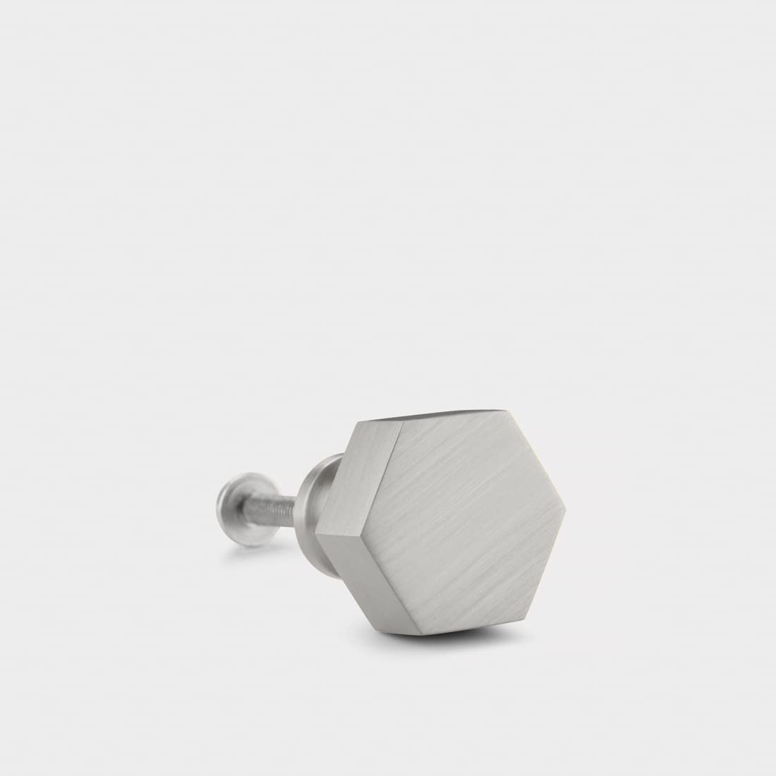 Pushka Home Ltd Silver Pushka Home Luxury Modern Small Brushed Brass Hexagonal Cupboard Door Knob Drawer Pull Handle With Screw. Sold Individually.