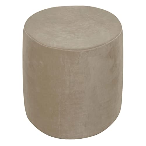 XGANGM Velvet Round Ottoman Stool Cover Stretch Pouffe Cover Round Small Storage Footstool Protector Cover Diameter 31/34/36/37cm Chair Slipcover Washable,Taupe,36x44cm