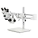 AmScope SM-4TPZ Professional Trinocular Stereo Zoom Microscope with Simultaneous Focus Control, WH10x Eyepieces, 3.5X-90X Magnification, 0.7X-4.5X Zoom Objective, Ambient Lighting, Double-Arm Boom Stand, Includes 0.5X and 2.0X Barlow Lens