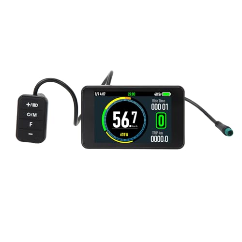 Electric Bicycle LCD Display Meter, 24V 36V 48V 52V 60V 72V Universal E Bike Display Meter Control Panel,Bicycle Speedometer Odometer for Electric Scooter