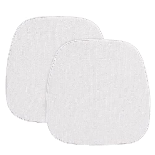 Image of baibu 14x14 Memory Foam Metal Chair Cushions Set of 2, Dual-Layer Design Non-Slip Metal Dining Chair Pads Kitchen Seat Cushion with Machine Washable Cover, 2 Counts, White