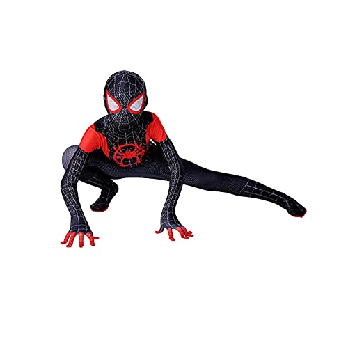 Miles Morales Spiderman Kostuum Unisex Kids Volwassen Halloween Suit Spandex Zentai Catsuit Christmas Carnaval Bodysuit Verjaardag Disease Spelen Jumpsuit,Black-Kid M (105~115) - Image 6
