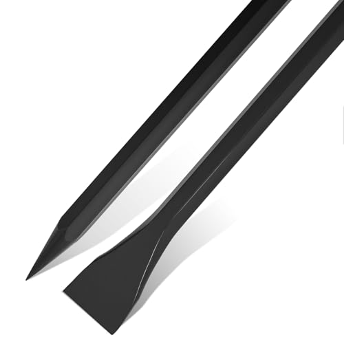 Leriton 60 (5ft) Chisel Digging Bar 13Lb (6.2kg) Pencil Point Wrecking Pry Road Bar Post Hole Diggers for Digging Prying of Dirt and Large Rocks