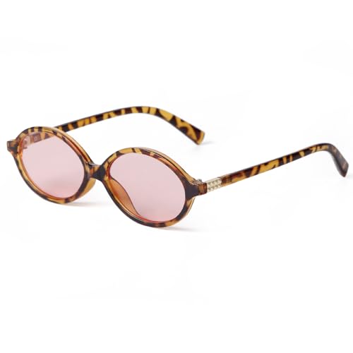 Retro Oval Sunglasses for Women Men 90s Small Face Sunglasses Vintage Fashion Tiny Sun Glasses UV400 Protection