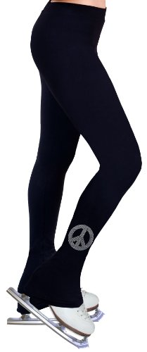 NY2 SPORTSWEAR Figure Skating Practice Pants with Rhinestones R145 - Adult Sizes- (Adult Extra Large) Black