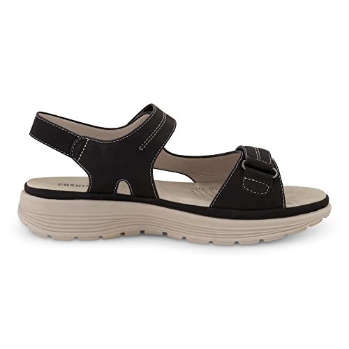 CUSHIONAIRE Women's Magee comfort footbed outdoor sandal with adjustable strap and +Memory Foam, Wide Widths Available4