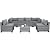 Valita 7 Piece Outdoor PE Wicker Furniture Set, Patio Gray Rattan Sectional Sofa Couch with Washable Grey Cushions