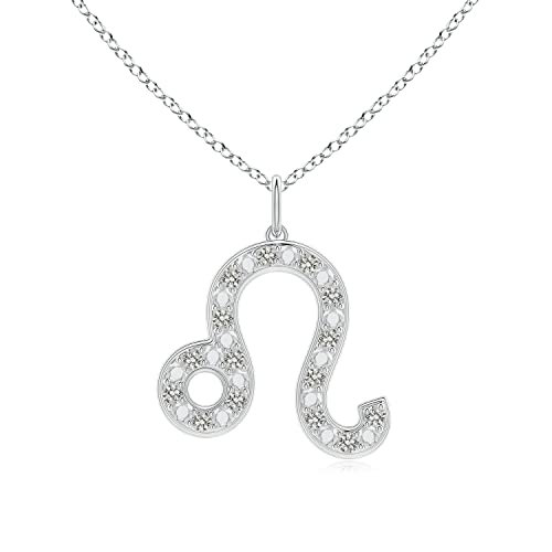 Angara Leo Sun Sign Zodiac Natural Diamond Pendant Necklace in Sterling Silver for Women(Color-K, Clarity-I3) |Astrology Jewelry Gift for her