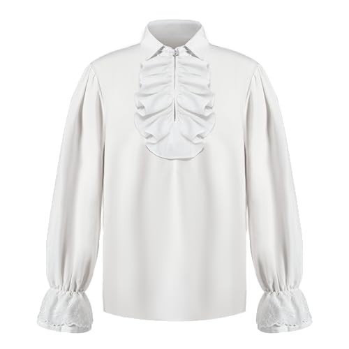 Spooktacular Creations Disfraz de camisa pirata medieval blanca