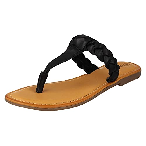 Leather Collection Sandales tressées pour femme, Noir , 40 EU Cover