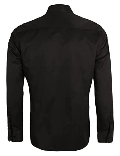 Alizeal Men's Business Slim Fit Dress Shirt Long Sleeve Patchwork Button-Down Shirt3