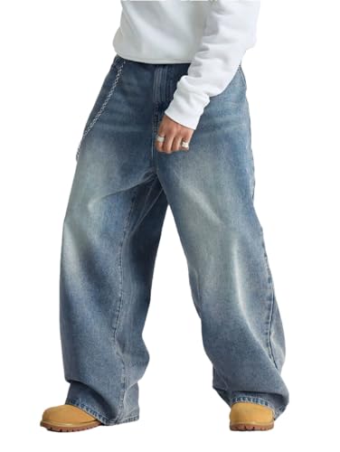Men's Wide Brushed Jeans Wide Jeans Y2K Pants