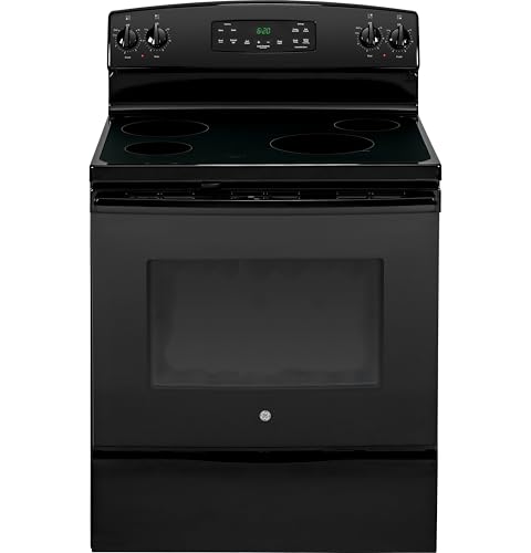 GE 30 in. 4 Burner Element Free-Standing Electric Range in Black