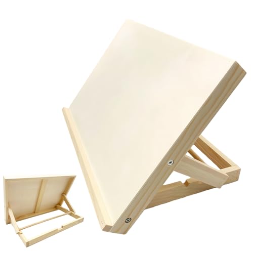 Caballete de Mesa para Pintar - Soporte de Madera de Escritorio | Caballete Portátil de Sobremesa | Ángulo Ajustable y Plegable, Ideal para Estudiantes de Arte, Dibujo, Acuarela, Óleo y Lienzos