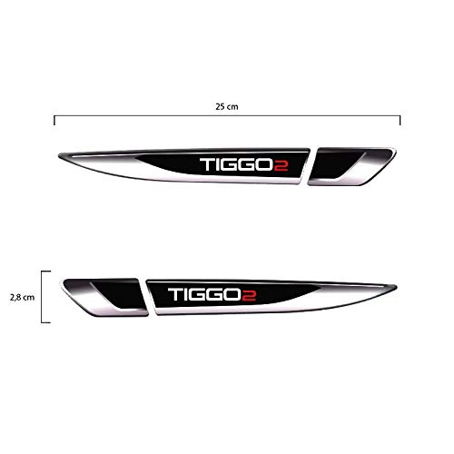 Par De Aplique Lateral Chery Tiggo 2 2019 Emblema Resinado