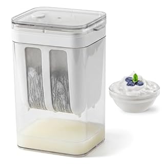 Colino per yogurt greco con coperchio 1100 ml Colino da cucina multifunzionale con filtro a maglia fine per yogurt denso, formaggio, latte di noci, succo di frutta