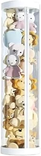 DIATO ぬいぐるみ収納 透明円柱のぬいぐるみ収納ケース ジッパー付き クリア収納バケツ ダブルジッパー 防塵 防湿 ぬいぐるみ収納桶 大容量収納 陳列ケース DIY 展示ボックス 人形収納かご ぬいぐるみ収納箱 (ホワイト,26×150cm)