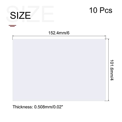 Image of MECCANIXITY Clear Acrylic Plastic Sheet Transparency Panel 4x6inch 0.02'' Thick for Picture Frame Replacement, Crafts, Pack of 10