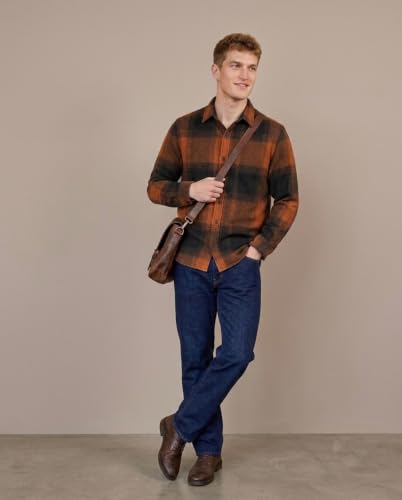 Image of DEELMO Men's Cotton Blend Printed Checkered Casual Shirt | Full Sleeve Button Down Regular Fit Collared Shirt | Soft & Breathable Everyday Wear for Office (Available in Plus Size)