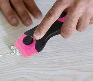 2-in-1 scraper tool, multi-purpose razor scraper, can be used to remove stickers, labels, sealants, adhesives (orange)