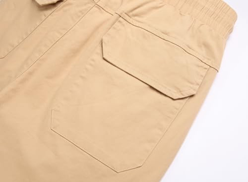 Mens Casual Cargo Joggers Pants Elastic Waist Slim Fit Stretch Chino Work Pants Twill Track Sweatpants Trousers4
