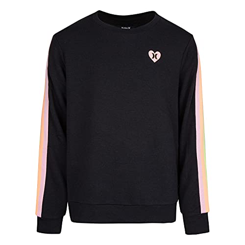 Hurley Girls' Crewneck Sweatshirt, Black, S