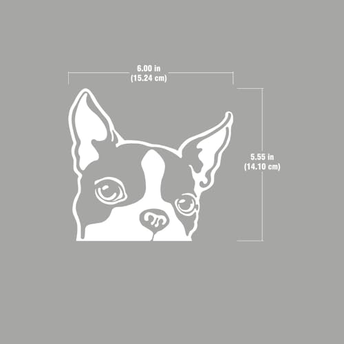 Image of WIRESTER 6 inch Clear Vinyl Decal Sticker Decoration for Car Window (Or Any Flat Surface) - Boston Terrier Dog