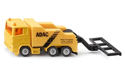 siku 1493, ADAC Abschleppwagen, Spielzeug-Auto für Kinder, Metall/Kunststoff, Gelb, Heb- und Senkbare Abschleppvorrichtung