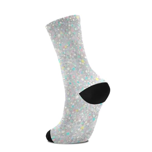 Plaaee Athletic Running Socks Silver Glitter Texture Low Cut Sports Tab Crew Socks for Men and Women4