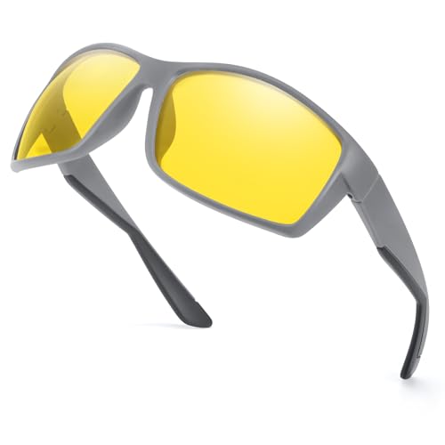 IGnaef Wraparound Night Vision Glasses Polarized Anti Glare Lenses for Nighttime Driving Cycling Running Fishinge IF2132