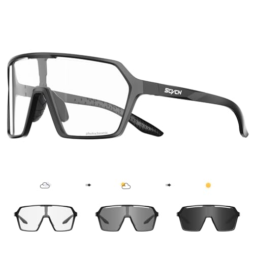 SCVCN Selbsttönend Fahrradbrille Photochromatische Herren Damen Klar...