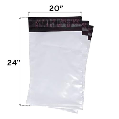 Image of BonKaso 20x24 Inch Poly Courier Bags with POD | 55 Mic Thick Tamper-Proof Waterproof Plastic Envelopes for Secure Shipping & Packaging - Tear Resistant Mailer (Pack of 100)
