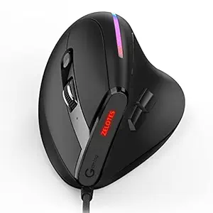 Ergonomic Vertical Wired Programmable Custom Buttons Onboard Memory USB Computer Mouse for Office-Gaming,2022 Version