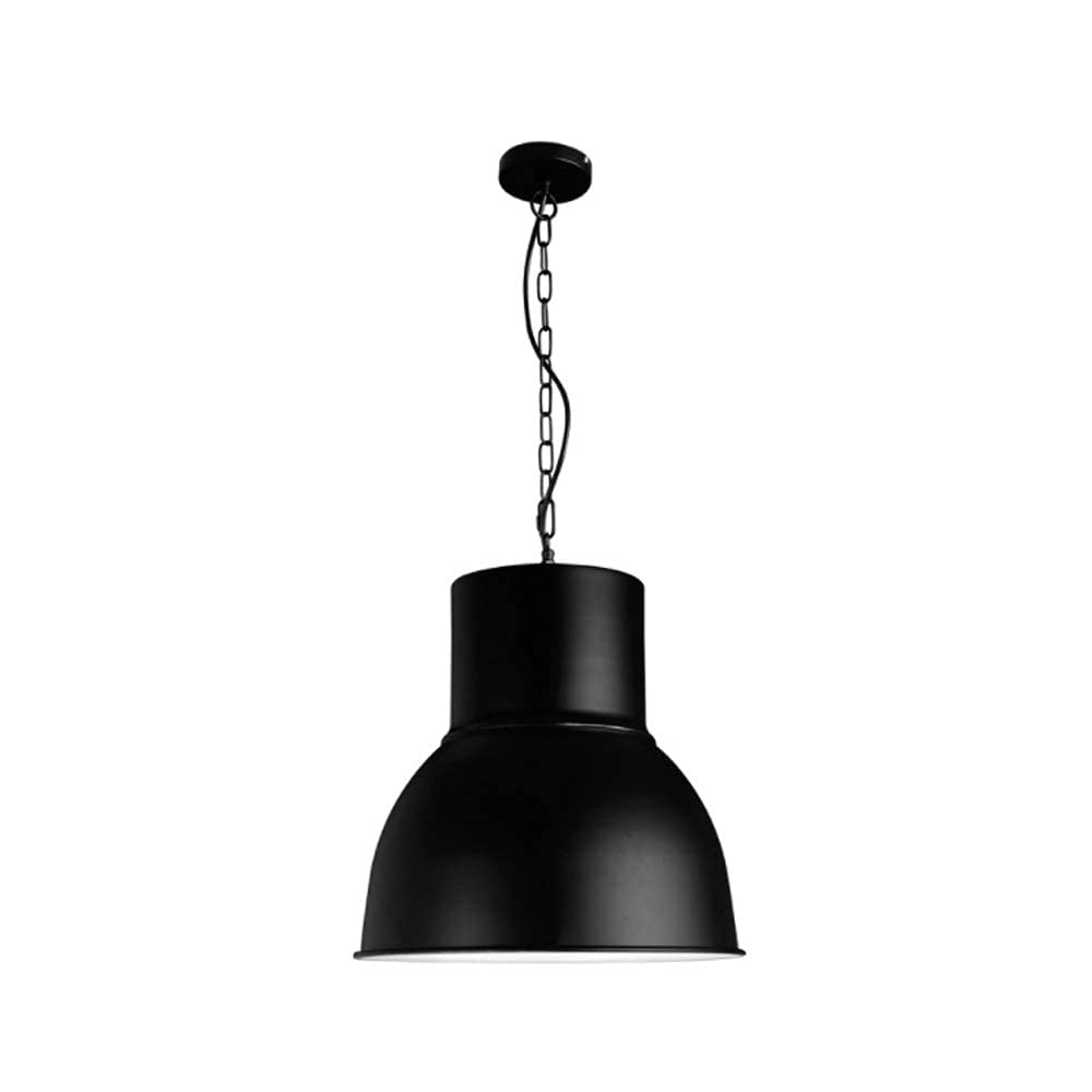 Lámpara colgante industrial vintage en metal negro mate para techo de comedor y bar, 39x39cm
