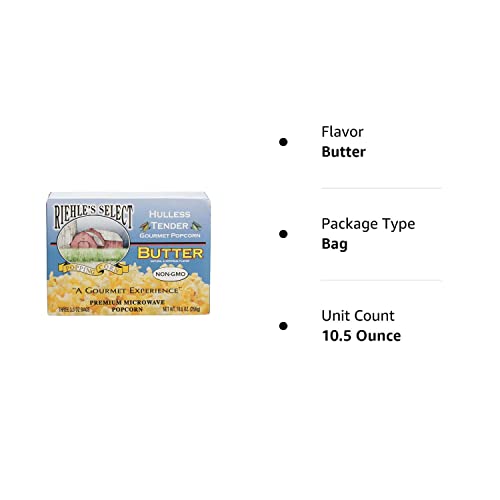 Riehle's Select Popping Corn "Hulless" Butter Microwave Popcorn - 1 Box (3 Packs) #TOP3