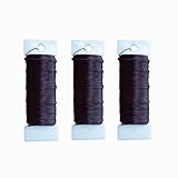 Transun Moo 3 Rolls 22 Gauge Dark Brown Paddle Wire Flexible Floral Wire for Flower Arrangement, Wreath, Garland