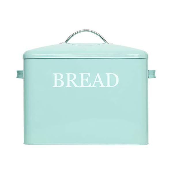 Extra Large Bread Box Teal - Bread Boxes For Kitchen Counter Holds 2+ Loaves For All Your Bread Storage - Bread Container Counter Organizer To Suit Farmhouse Kitchen Decor, Vintage Kitchen, Rustic