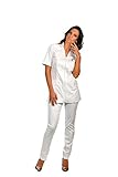  FASHION COMMUNICATE Mujer Uniforme para Esteticista y Peluquera (42/XS, Bianco)
