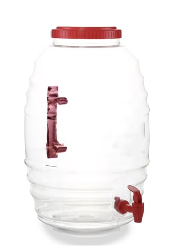 pomiler Drink Dispenser 5 Gallon Water Dispenser Countertop with Leak-Proof Spigot Plastic Lemonade Milk Cold Drink Tea Jug for Party, White