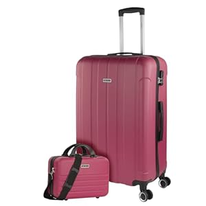 ITACA - Großer Koffer, Koffer Hartschale Und Koffer Mit Rollen Für Komfortable Reisen Mit Stabiler Bauweise, Modernem Design Und Sicherem Transport Zahlenschloss ., Erdbeere