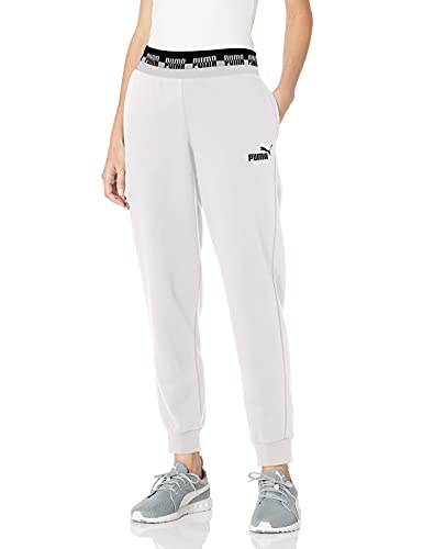 PUMA Feminino Calças Amplificadas, Brancas, Pequeno Puma Branco