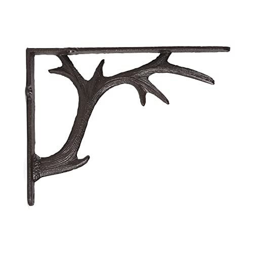BRASSTAR Cast Iron Deer Antler Design Wall Shelf Brackets Thick