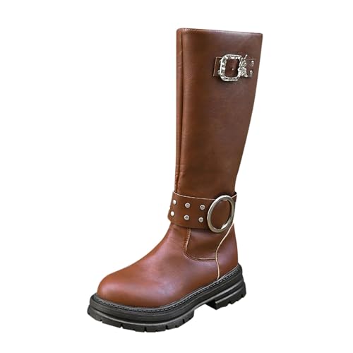 Bottes montantes élégantes en marron 40 EU avec détails soignés et fermeture éclair