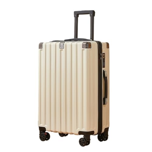 Suitcase Trolley Case, Sturdy and Durable Suitcase, Anti-Scratch Universal Wheel 20-inch 26-inch Password Suitcase Luggage(White,22in)